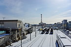 積雪の朝 JR横浜線側の線路