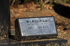 彫刻「早く来ないかなあ」の銘盤 - 片倉城跡公園