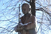 雪、彫刻「雪の朝」3 - 片倉城跡公園