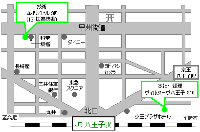 ARI 本社、東京技術の地図