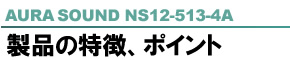 AURA SOUND NS12-513-4A 製品の特徴、ポイント
